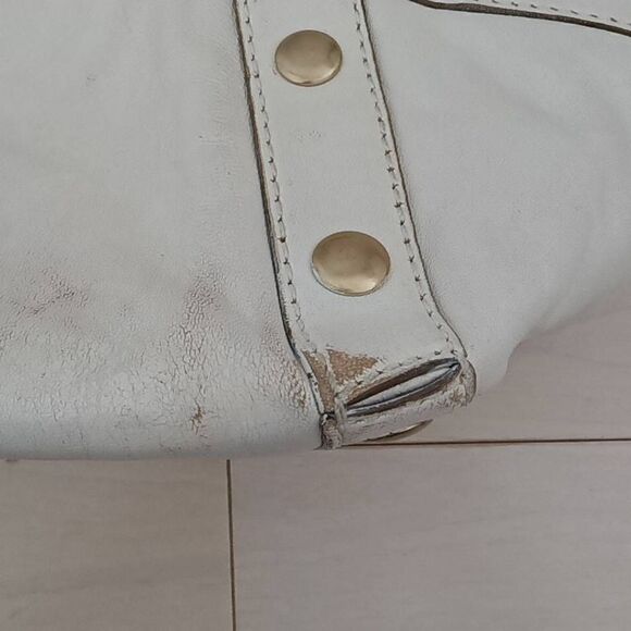 Michael Kors Women's Chain Leather Strap Shoulder Bag White - Picture 6 of 7